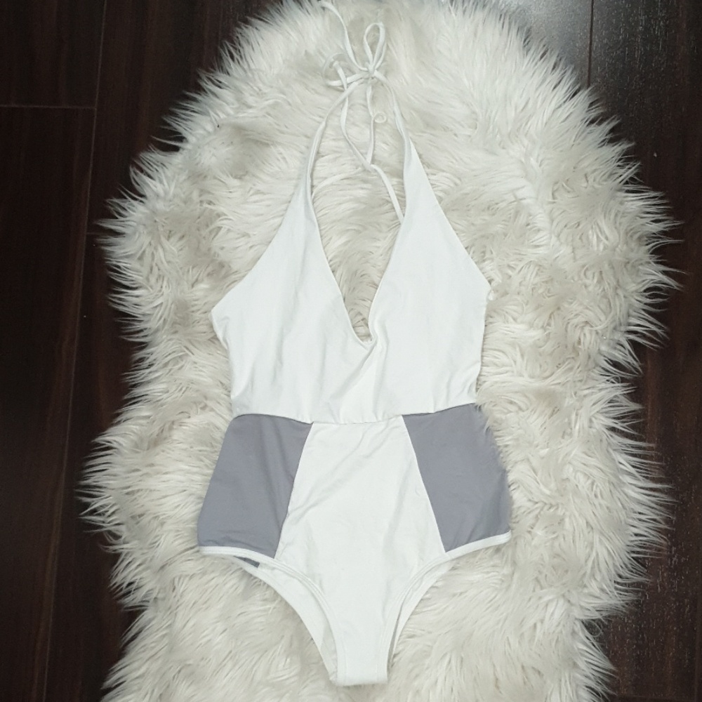 L*Space White and Gray Bikini